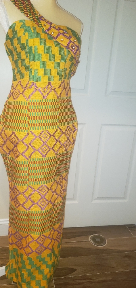 Hand Weaved long  Kente Dress
